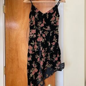 NWT Lulu's "Evenings with You" Asymmetrical Velvet Burnout Dress